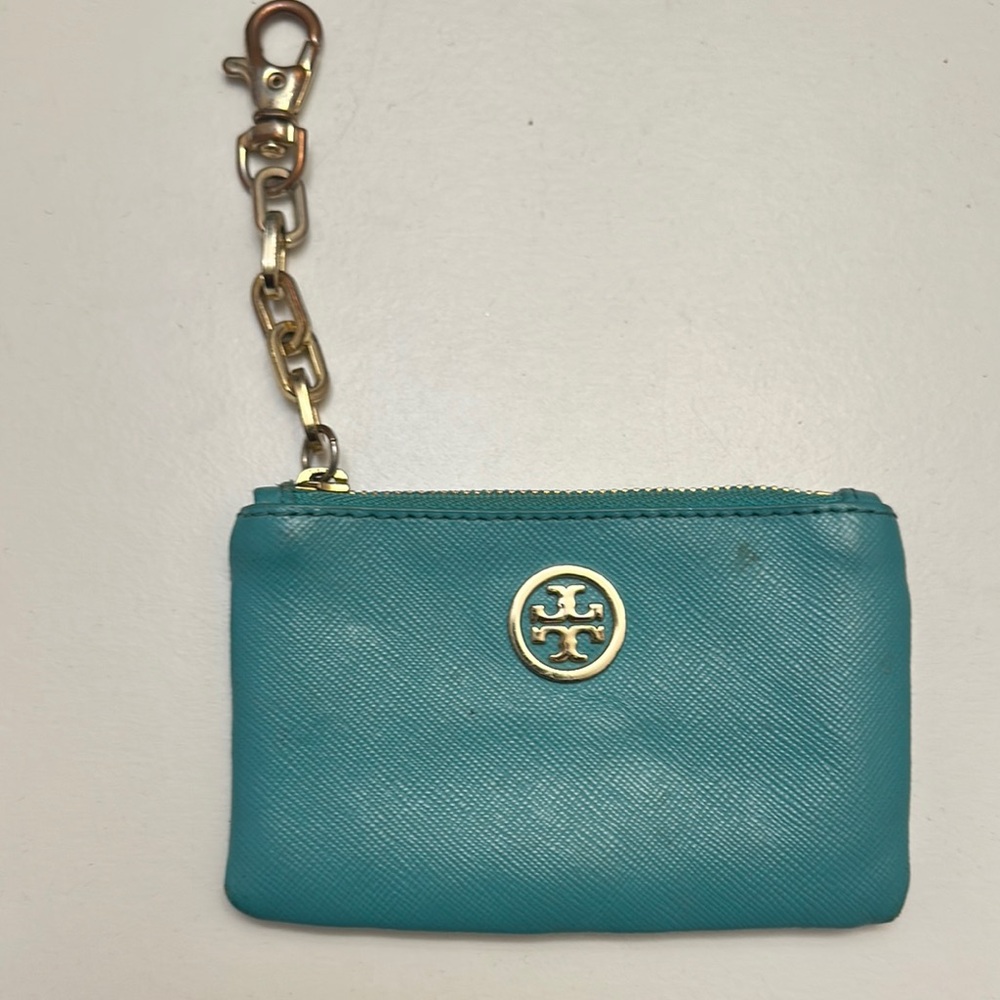 Tory Burch Teal Keychain Wallet